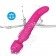 Ярко-розовый двусторонний wand-вибромассажер с рифленой ручкой - 22,5 см. - Silicone Toys купить в Липецке с доставкой в Orgasmix.ru Ярко-розовый двусторонний wand-вибромассажер с рифленой ручкой - 22,5 см. - Silicone Toys