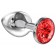 Большая серебристая анальная пробка Diamond Red Sparkle Large с красным кристаллом - 8 см. - Lola Games - купить с доставкой в Липецке